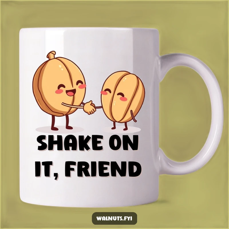 Funny Walnut Handshake Mug - Friendly Nut Connection Gift