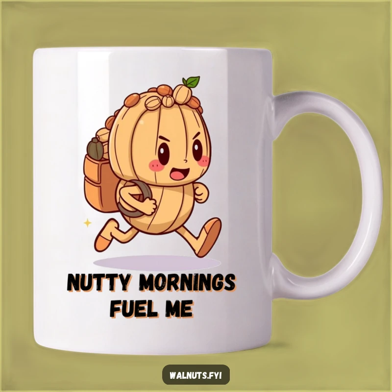 Funny Walnut Runner Mug: Determined Sprint, Nutty Backpack, Perfect Humorous Gift Idea