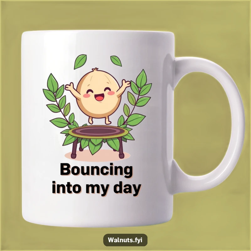 Funny Walnut Trampoline Mug: Bounce into Your Day with Giggles