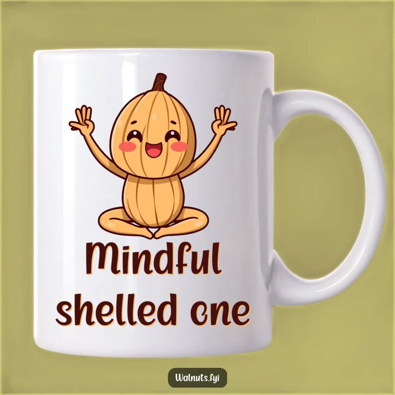 Funny Yoga Walnut Mug: Stretch Your Funny Bone with Healthy Habits!
