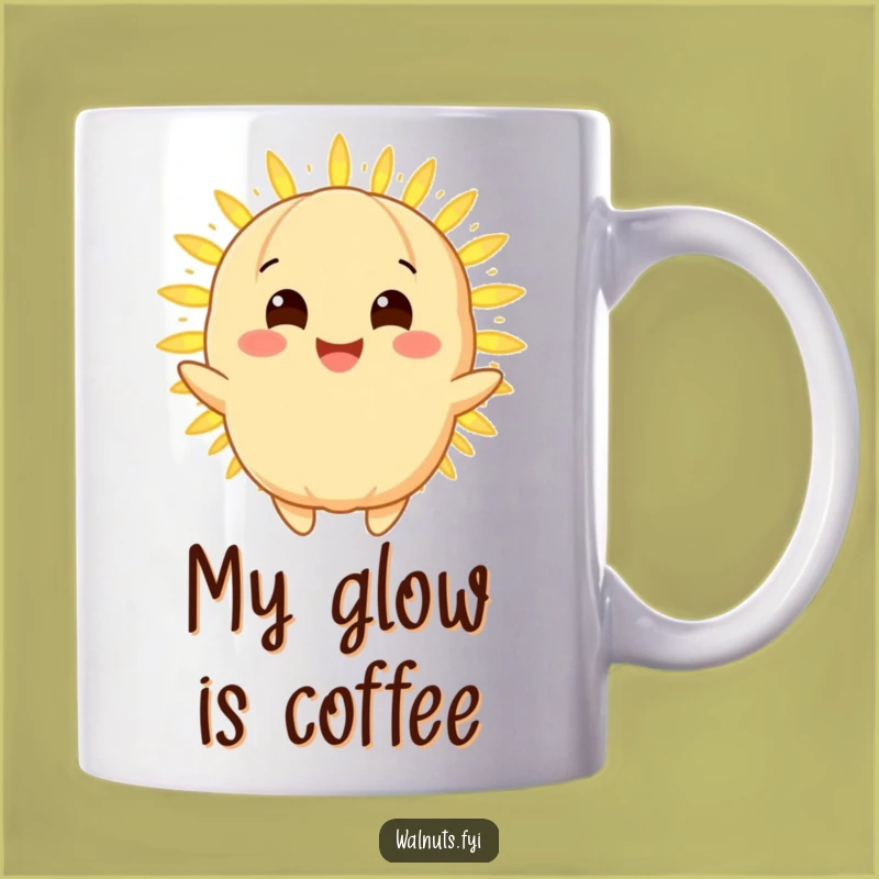 Funny Radiant Macadamia Nut Mug - A Glowing Light Gift for Nut Lovers