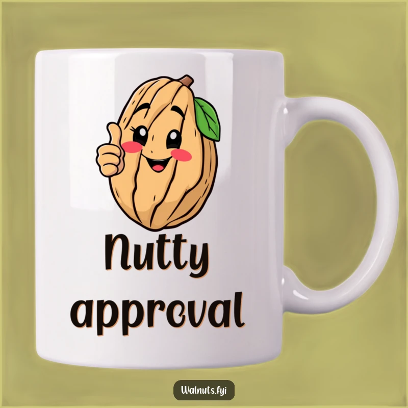 Funny Thumbs Up Walnut Mug - A Cheerful Gift for Positive Vibes
