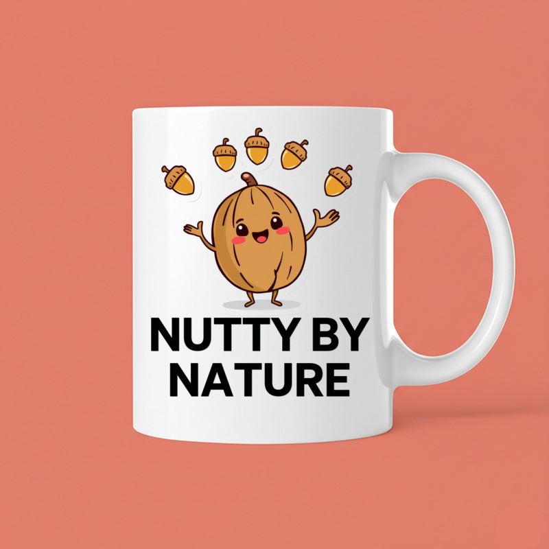 Juggling Walnut Mug Funny Nature Gift 