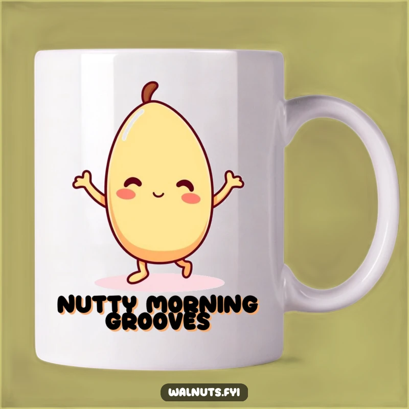 Funny Kawaii Almond Dance Mug - Delightful Character Gift for Nut Lovers