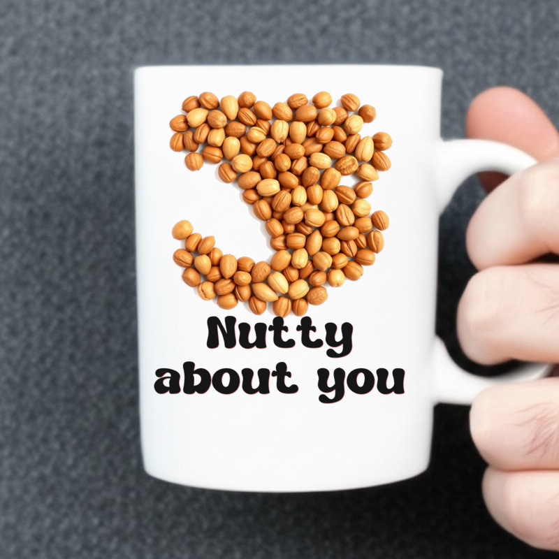 Heart Nuts Mug: I Nutty About You 