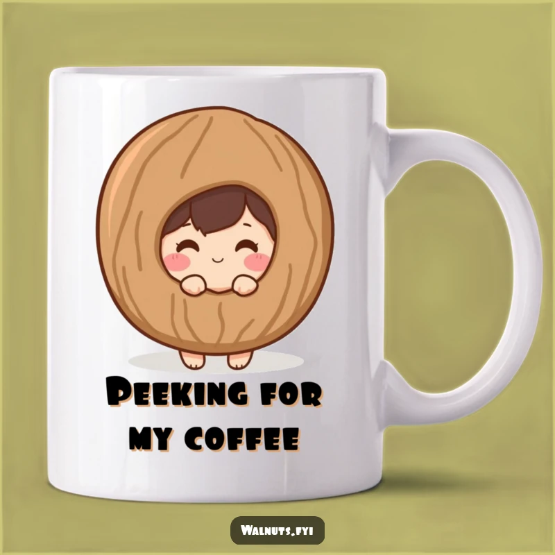 Funny Shy Walnut Mug: Embrace Your Inner Introvert with a Smile