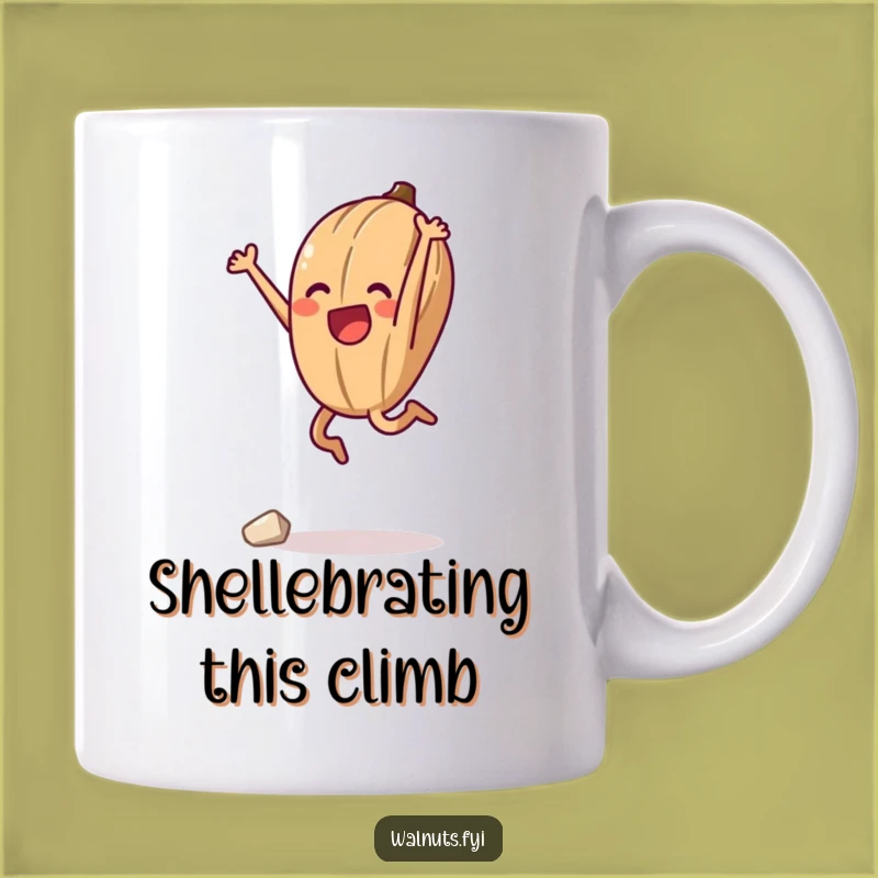Funny Climbing Walnut Mug: A Hilarious Triumph After a Great Climb, Perfect Gift
