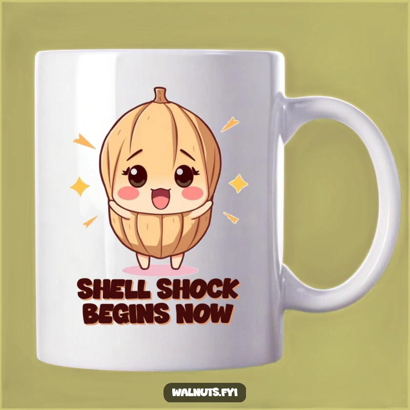 Funny Surprised Walnut Mug - A Hilarious Nutty Reaction Gift