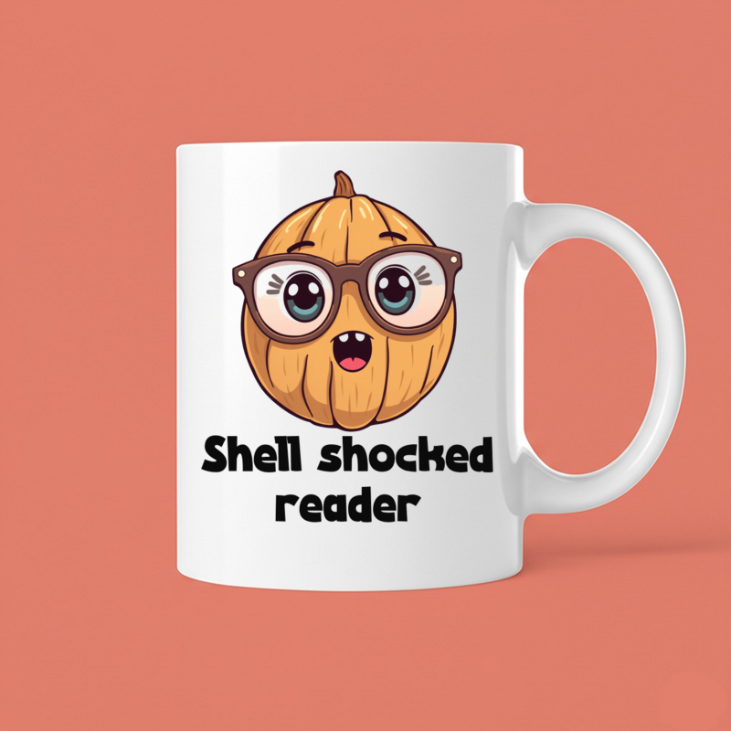 Surprised Walnut Reading Glasses Coffee Mug 