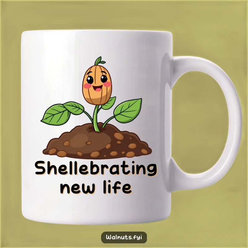 Funny Walnut Sprout Mug: A Hilarious Gift for Gardeners & Nut Lovers