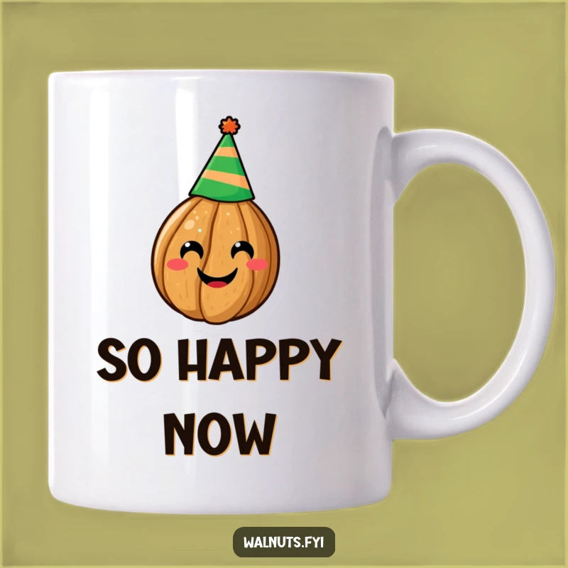 Funny Walnut Party Hat Mug - A Hilarious Gift for Nut Lovers