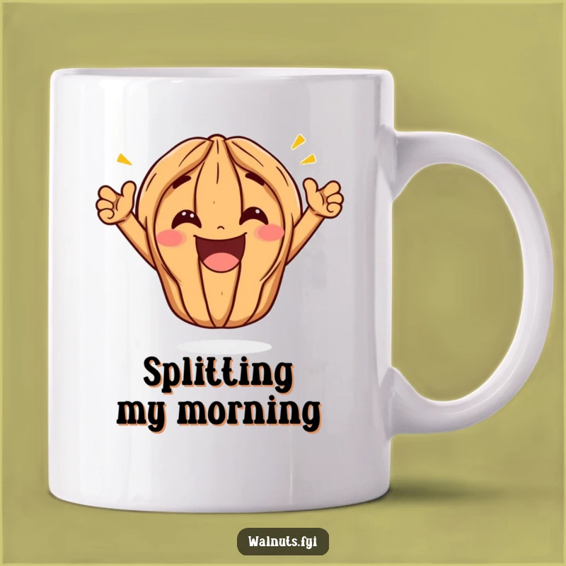 Funny Kawaii Walnut Split Mug - Hilarious Victory Nut Gift for Coffee Lovers