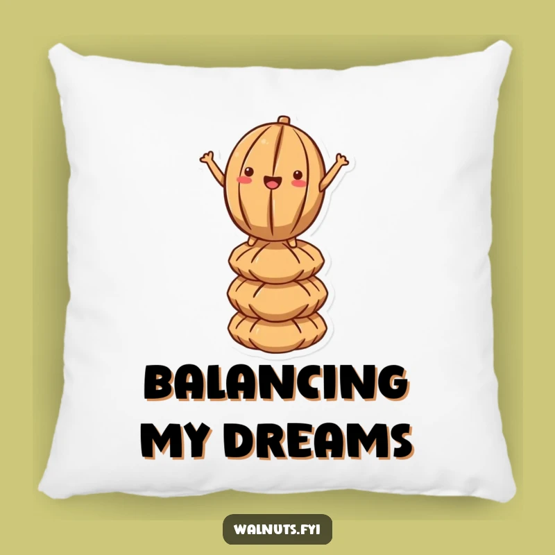 Comfy Funny Kawaii Walnut Balance Pillow - Cuddle Up with Nutty Stability