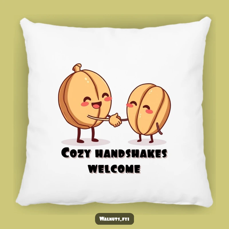 Funny Walnut Handshake Pillow - Cozy Nutty Comfort Gift