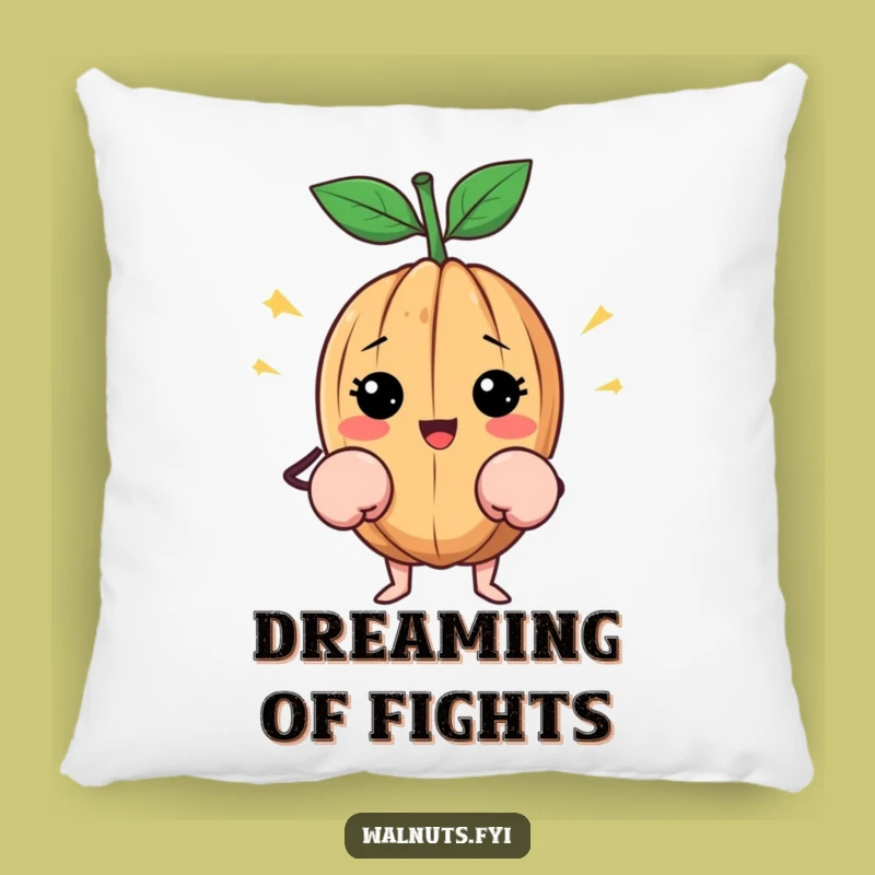 Funny Happy Walnut Pillow: Cozy Boxer Nut Cushion, Punchy Comfort, Perfect Funny Gift