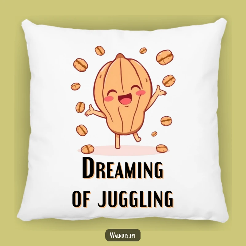 Funny Juggling Walnut Pillow: Cozy Joyful Character, Soft Playful Funny Gift