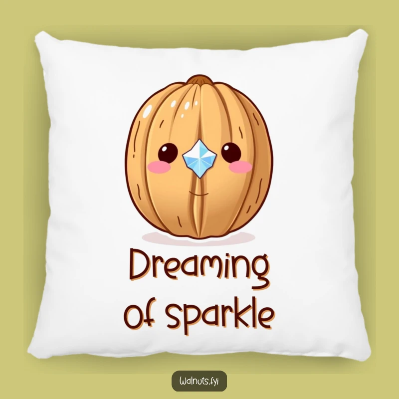 Cozy Funny Kawaii Gem Walnut Pillow - Sparkling Treasure Cushion
