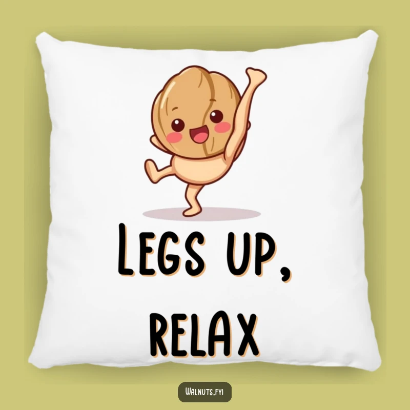 Funny Happy Walnut Cartwheel Pillow - Comfy & Playful Decor