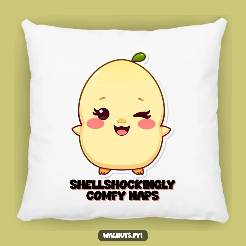 Funny Kawaii Pistachio Pillow - Giggling Nut Character for Cozy, Humorous Comfort Gift