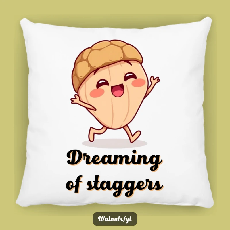 Funny Staggering Walnut Pillow: Cozy Giggling Character Wobbling, Soft Funny Gift