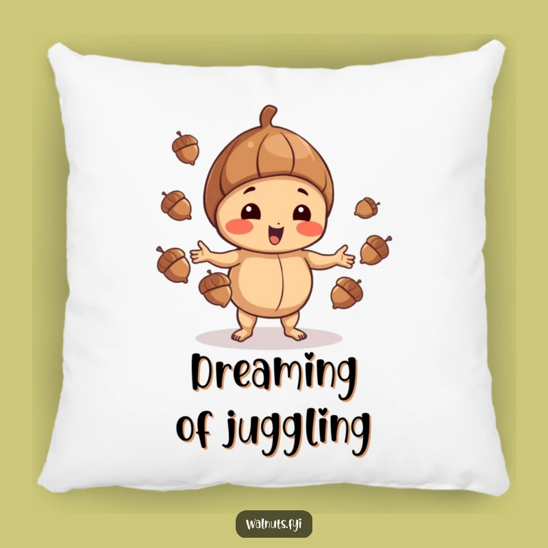Funny Walnut Juggling Pillow: Cozy Playful Cushion, Acorn Acrobat Comfort, Perfect Funny Gift