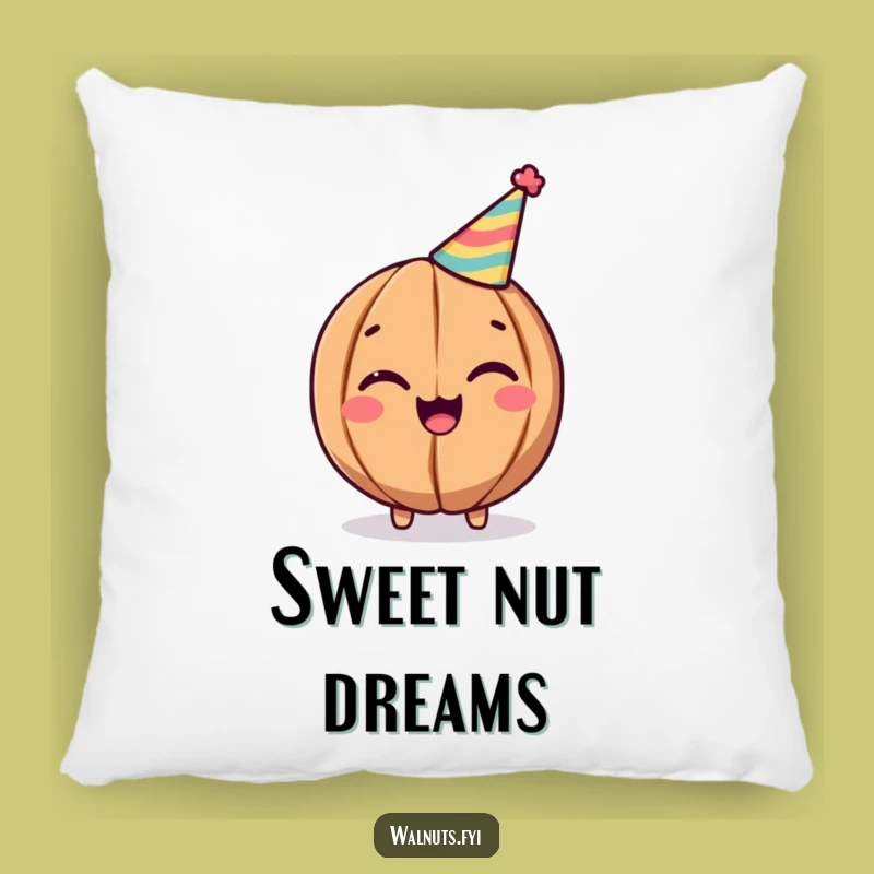 Funny Walnut Party Pillow: Cozy Winking Nut Cushion, Celebration Comfort, Perfect Funny Gift