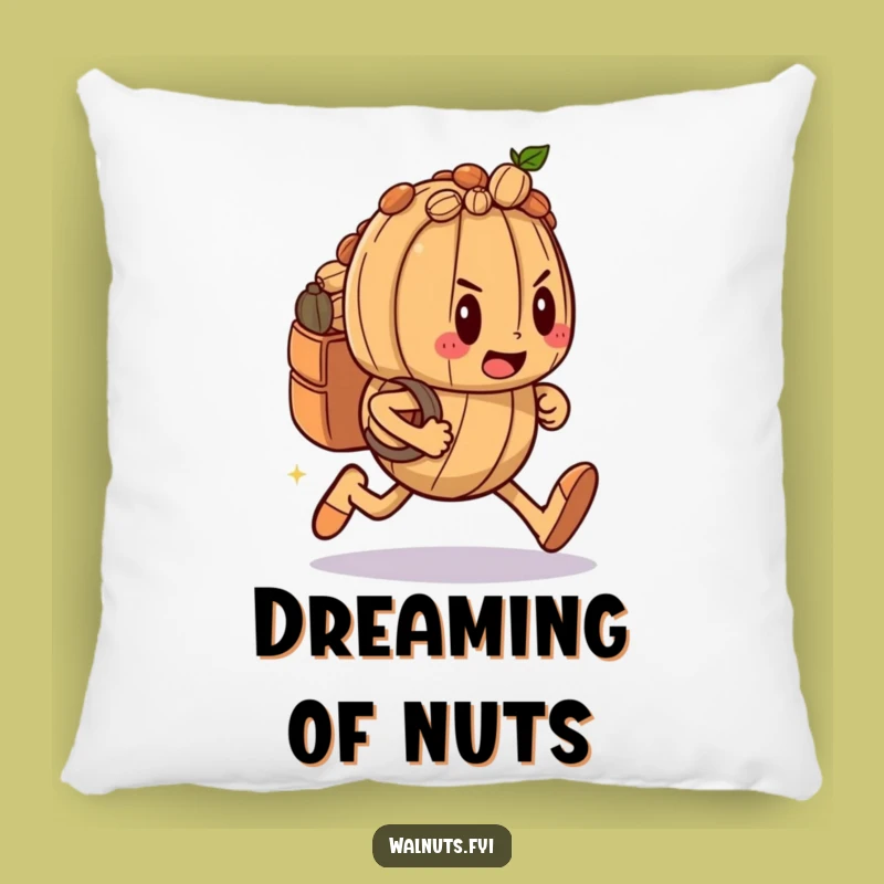 Funny Walnut Runner Pillow: Cozy Comfort with a Humorous Determined Sprint Design