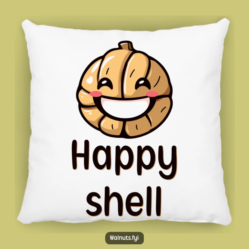 Funny Grinning Walnut Pillow - Cozy Comfort for Happy Souls!