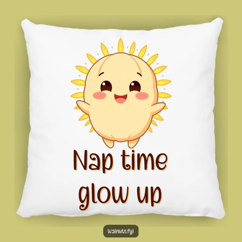 Funny Radiant Macadamia Nut Pillow - Cozy Up with Glowing Humor!