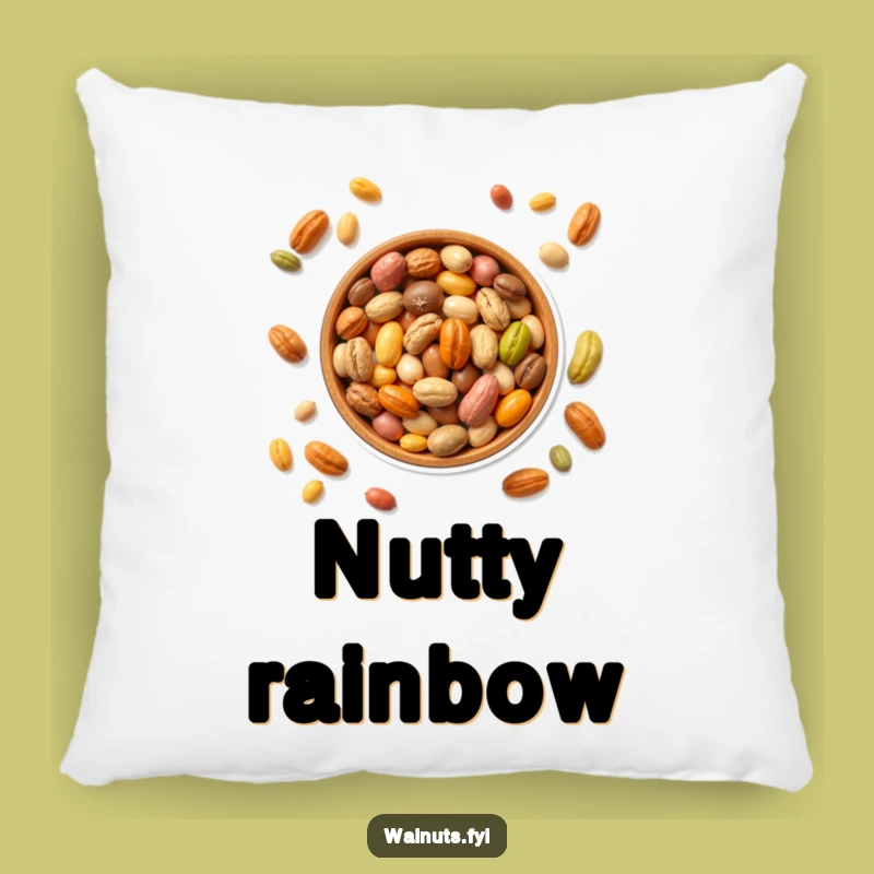 Funny Colorful Nuts Bowl Pillow - Cozy Comfort for Snack Lovers!
