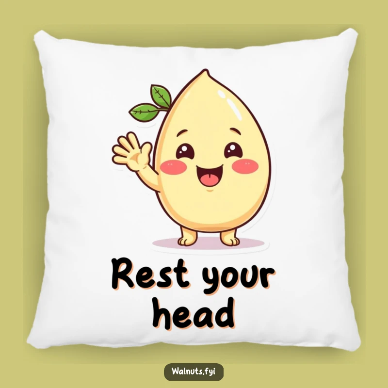 Funny Kawaii Cashew Wave Pillow - Snuggle Up with a Friendly Greeting