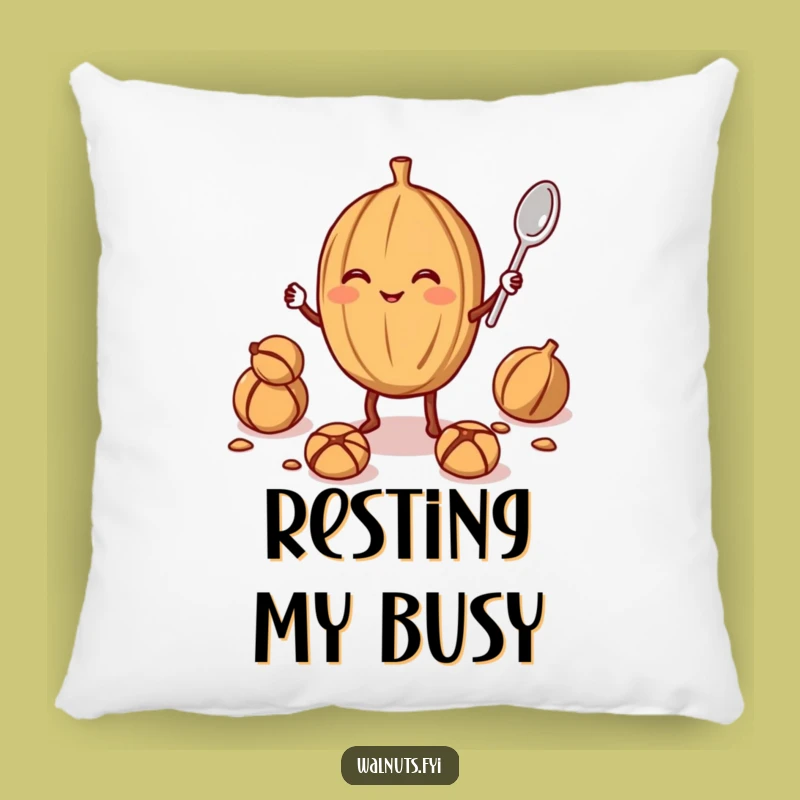 Funny Walnut Juggler Pillow: Nutty Comfort, Hilarious Home Accent