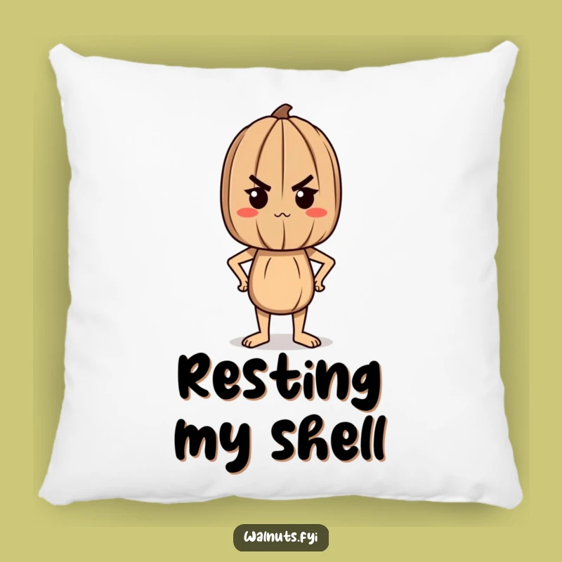 Funny Determined Walnut Pillow, Cozy Motivation for the Proud Home