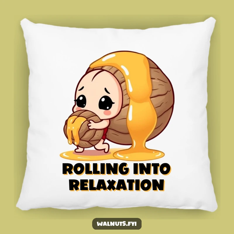 Funny Determined Walnut Pushing Honey Pillow - Comfy & Hilarious Home Decor