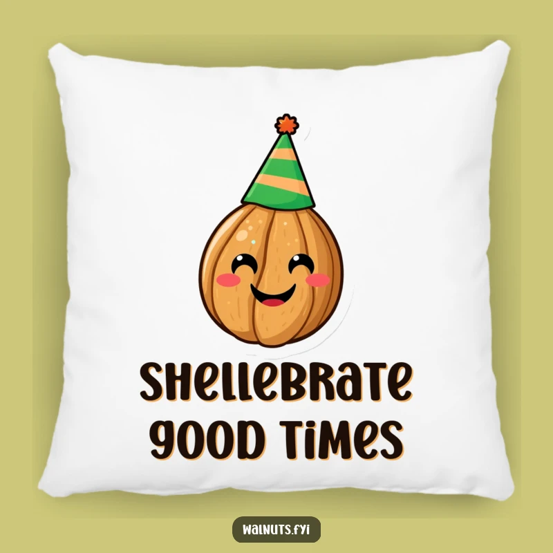Funny Walnut Party Hat Pillow - Cozy & Hilarious Comfort Gift