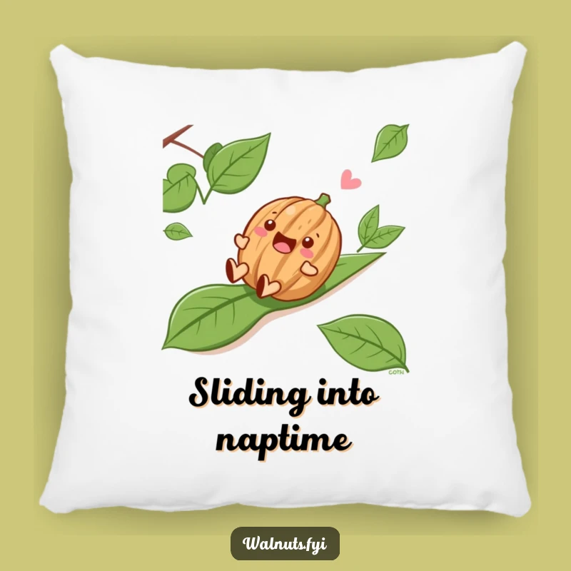 Funny Sliding Walnut Pillow - Cozy and Hilarious Accent for Joyful Spaces