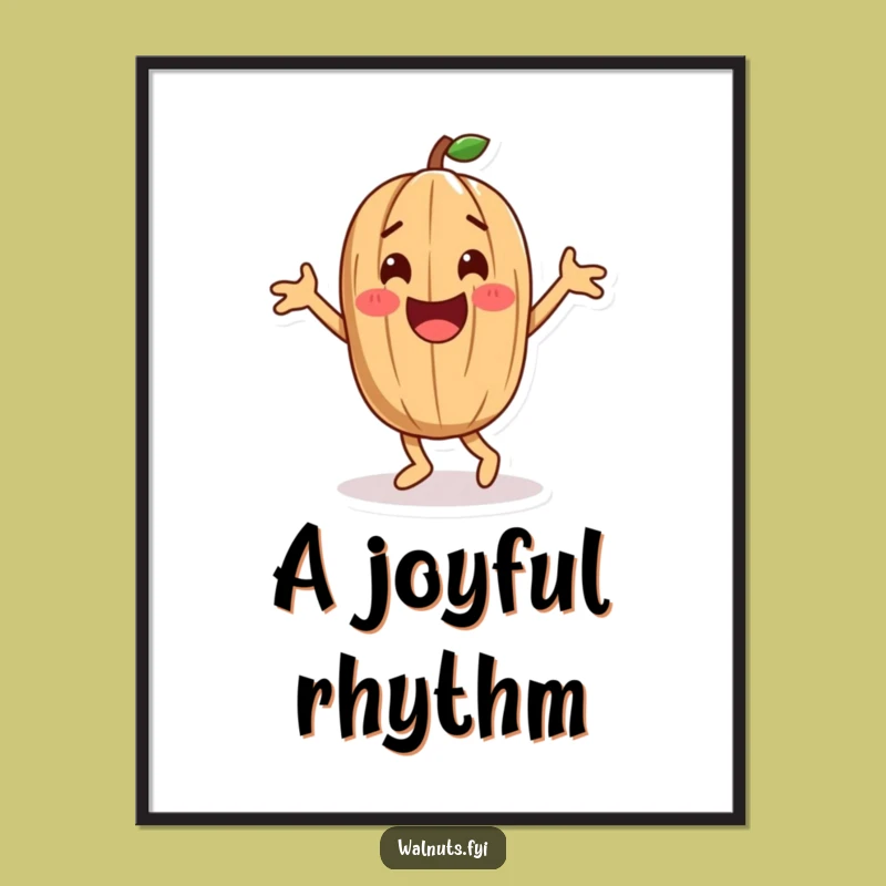 Happy Dance Walnut Digital Art: Playful Download, Instant Hilarious Gift