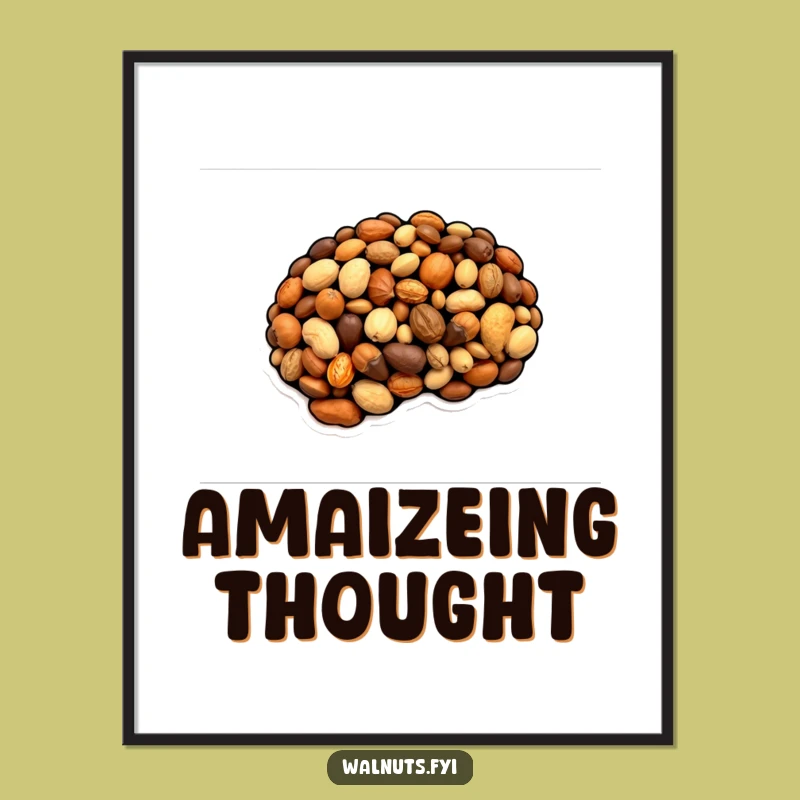 Funny Nutty Brain Digital Print - Instant Smart & Hilarious Decor!
