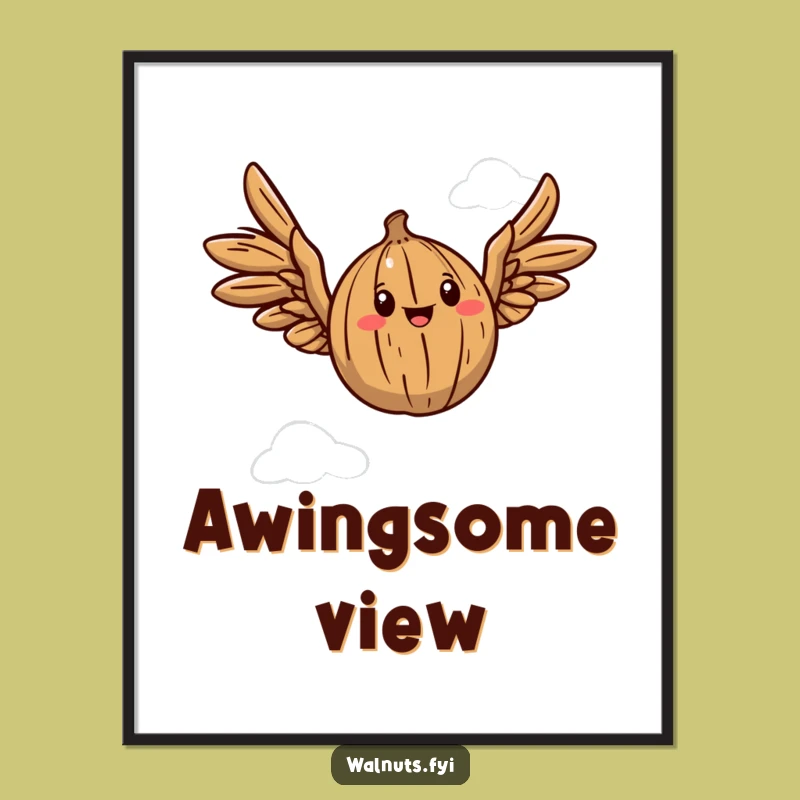 Funny Walnut Wings Digital Print: Instant Whimsy for Your Space