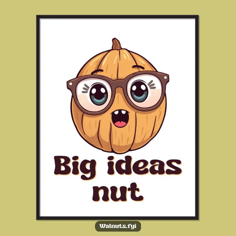 Surprised Walnut Digital Art - Instant Reader Humor for Your Walls!