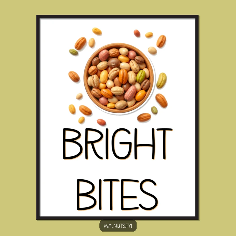 Funny Colorful Nuts Bowl Digital Print - Instant Vibrant Decor!