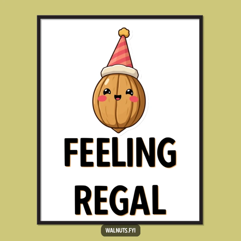 Funny Crowned Walnut Digital Art - Instant Royal Laughs for Your Walls!