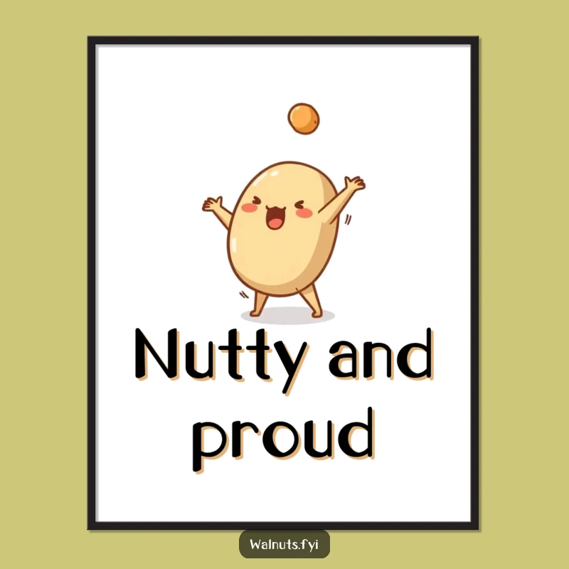 Funny Brazil Nut Cartwheel Digital Art - Hilarious Wall Decor Print Gift