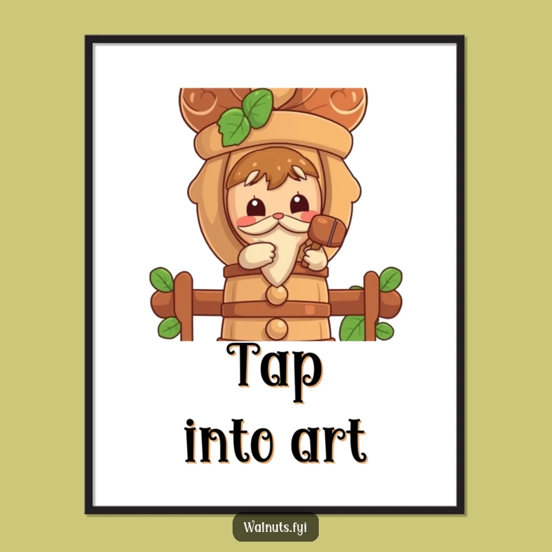 Funny Curious Walnut Nutcracker Digital Art - Instant Quirky Decor