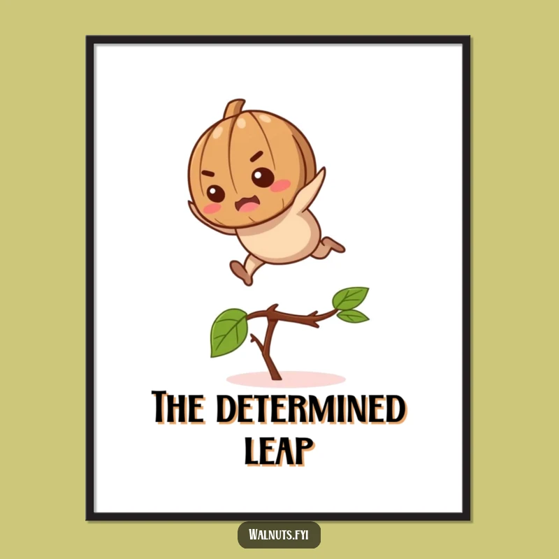 Funny Jumping Walnut Digital Art: Instant Motivation for Your Walls, Fantastic Funny Gift