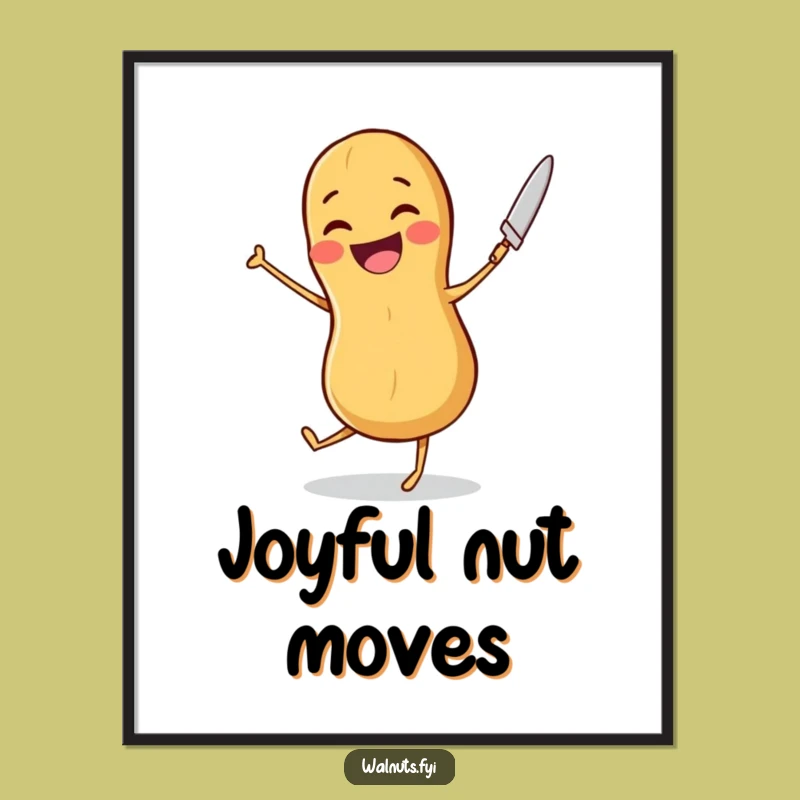 Funny Peanut Dancer Digital Art: Instant Joyful Nutty Decor, a Perfect Funny Gift