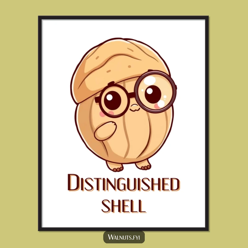 Funny Posh Walnut Digital Art Print: Decorate with Sophisticated Nutty Charm Gift
