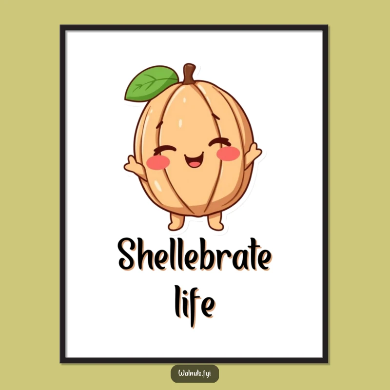 Funny Printable Walnut Art: Hilarious Winking Character for Instant Decor