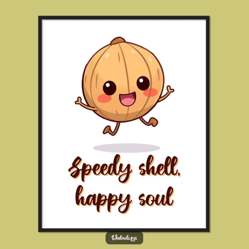 Funny Scampering Walnut Digital Print - Instant Hilarious Decor