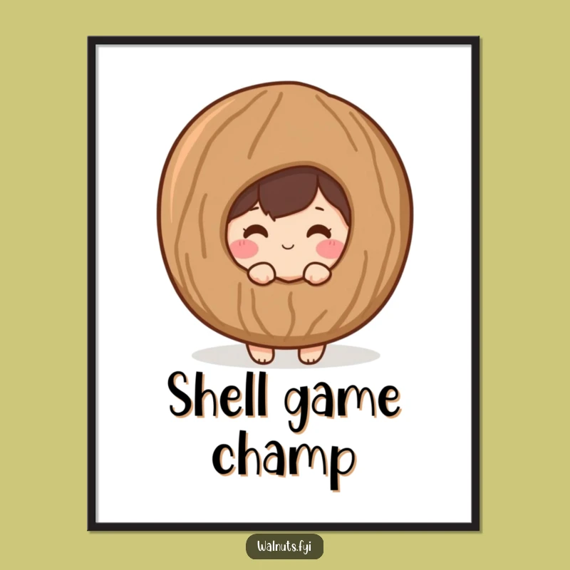 Funny Shy Walnut Digital Art: Instant Gentleness for Your Walls